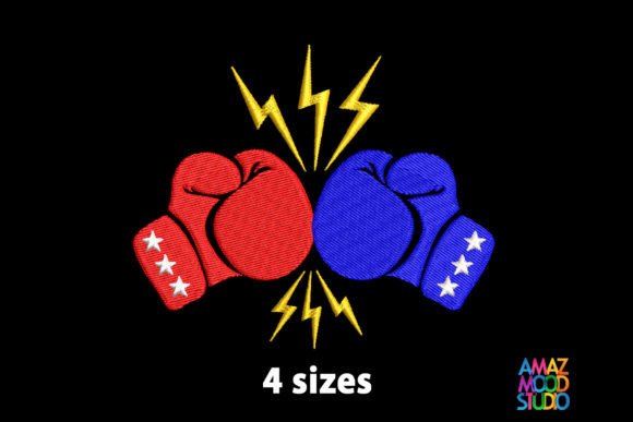 Boxing Gloves Embroidery Design