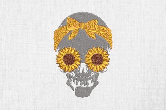 Hippie Sunflower Skull