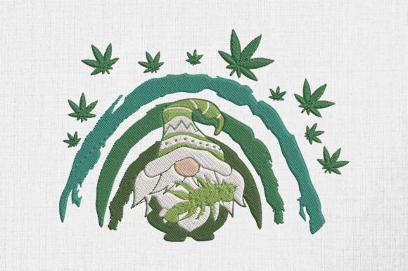 Hippie Weed Gnome Embroidery