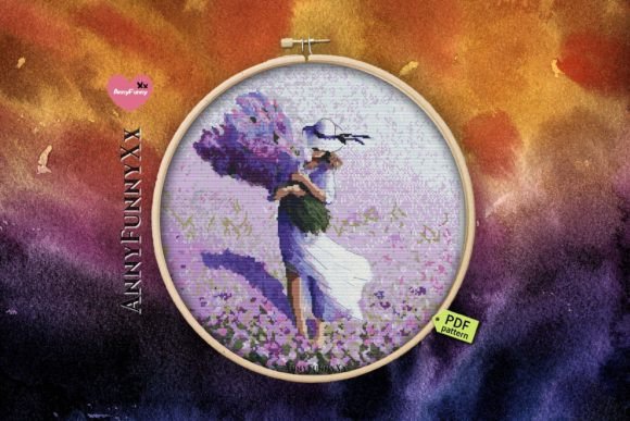 Lavender Cross Stitch Pattern PDF France