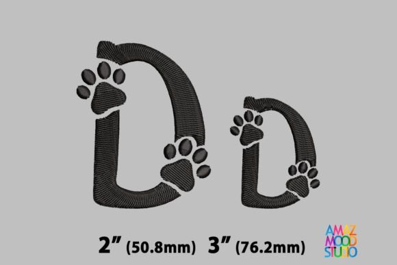 Letter D Paws Monogram
